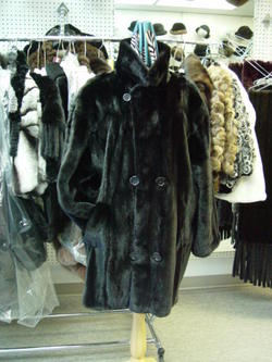 NEW BLACK MINK FUR COAT JACKET MEN SZ 42