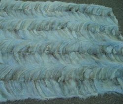 NEW BABY BLUE RACCOON FUR PLATE BLANKET THROW COAT