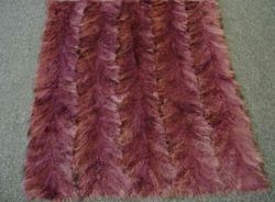 NEW PURPLE RACCOON FUR PLATE BLANKET THROW COAT