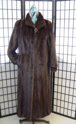 NEW TOP QUALITY MAHOGANY FEMALE MINK FUR COAT WOMEN SZ8