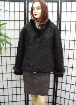 EXCELLENT PERSIAN LAMB FUR PULLOVER  WOMEN SZ M/L