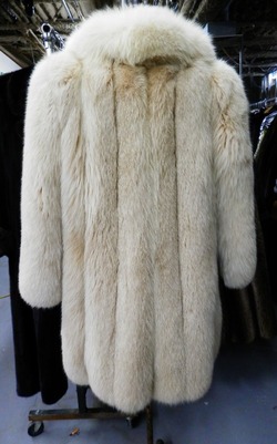 Excellent Shadow Fox Fur Coat Jacket Dyed L