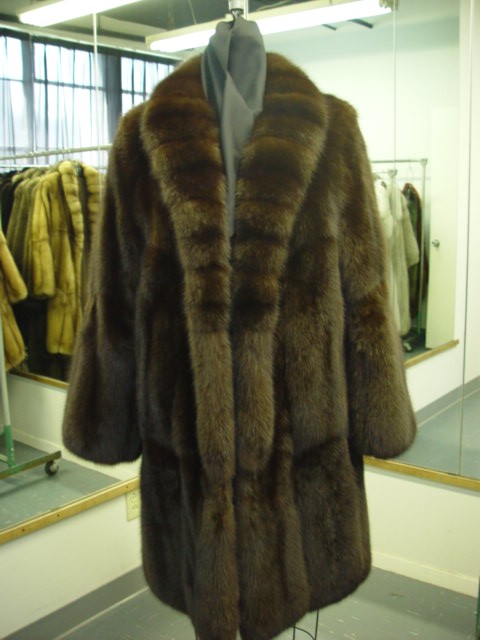 NEW NATURAL SABLE FUR COAT  WOMEN