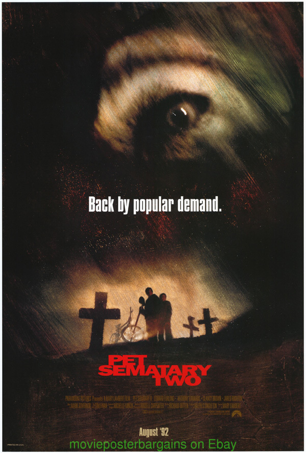 PET SEMATARY 2 MOVIE POSTER ORIGINAL 27x40 Advance Version 1992 HORROR