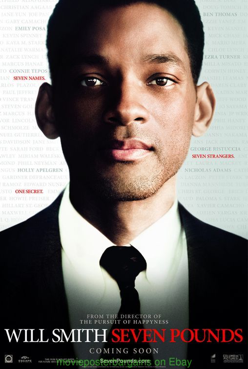 will smith movies posters. SEVEN POUNDS MOVIE POSTER WILL SMITH ORIGINAL ONE SHEET | eBay