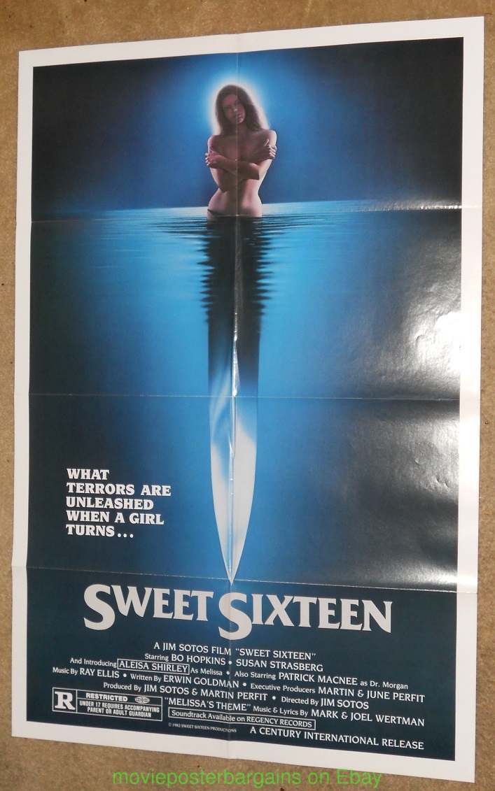 SWEET SIXTEEN MOVIE POSTER Original 27x41 Folded 1982 HORROR Film