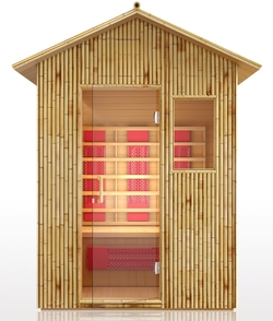 3 PERSON OUTDOOR BAMBOO SAUNA Dry Heat FAR Infrared New