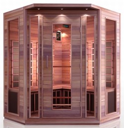 4 PERSON CORNER SAUNA CEDAR Carbon Fiber Infrared New