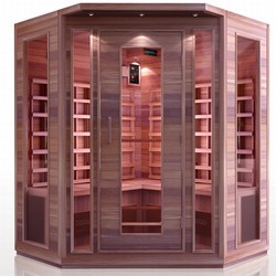 4 PERSON CORNER SAUNA RED CEDAR FAR Infrared Heat NewIB