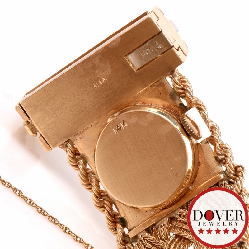 Vintage Geneve Diamond 14K Gold Wide Tassel Bracelet Ladies 76.1 Gram Watch eBay