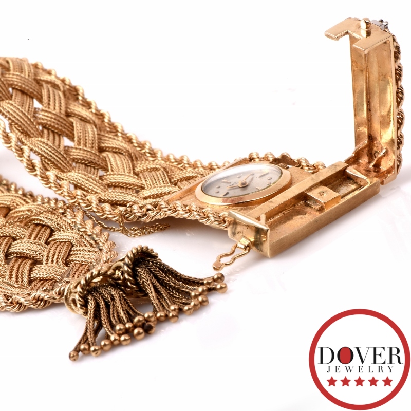 Vintage Geneve Diamond 14K Gold Wide Tassel Bracelet Ladies 76.1 Gram Watch eBay