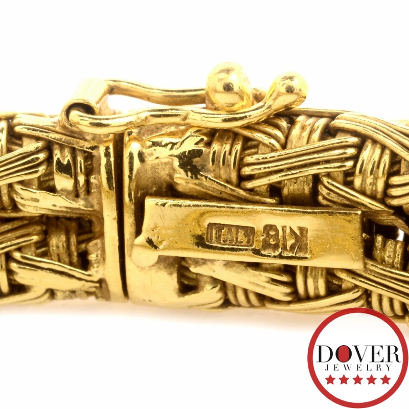 Italian 18K Yellow Gold Woven Mesh Bracelet 40.1 Grams NR