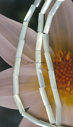 Fine Mother of Pearl Necklace Tubular Bead Strand 13M