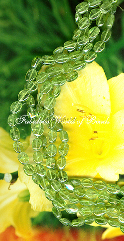 BrazilianPeridot Stone Bead Strand 5x4mm 15.5" Oval