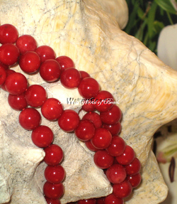 Fine AAA Sardinia Coral Necklace Bead Strand 8MM