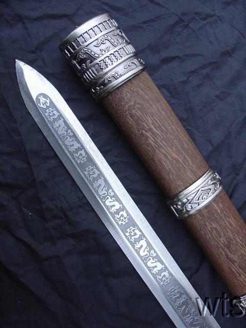 39.4" Chinese Dragon Spirit Sword Wood Sheath & Handle