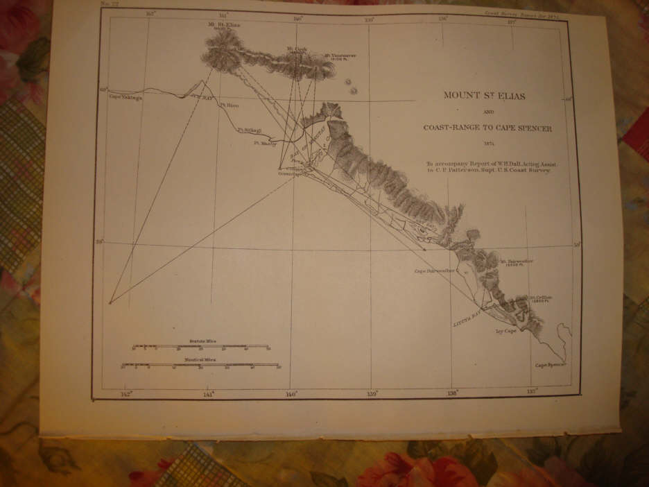 ANTIQUE MOUNT MT ST ELIAS YAKUTAT ALASKA MAP MOUNTAIN N