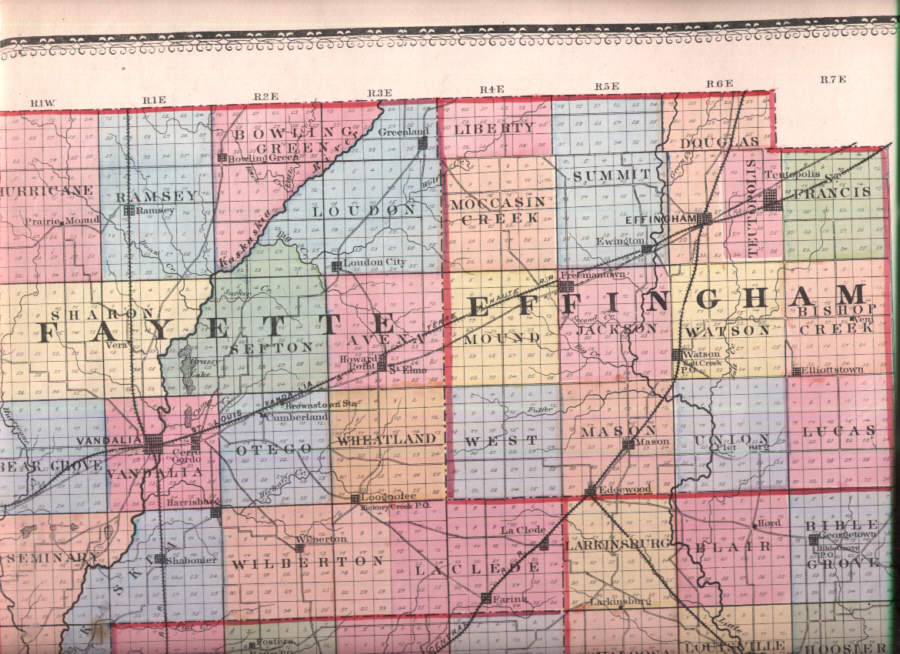 CENTRALIA VANDALIA SALEM ANTIQUE ILLINOIS MAP RAILROAD eBay