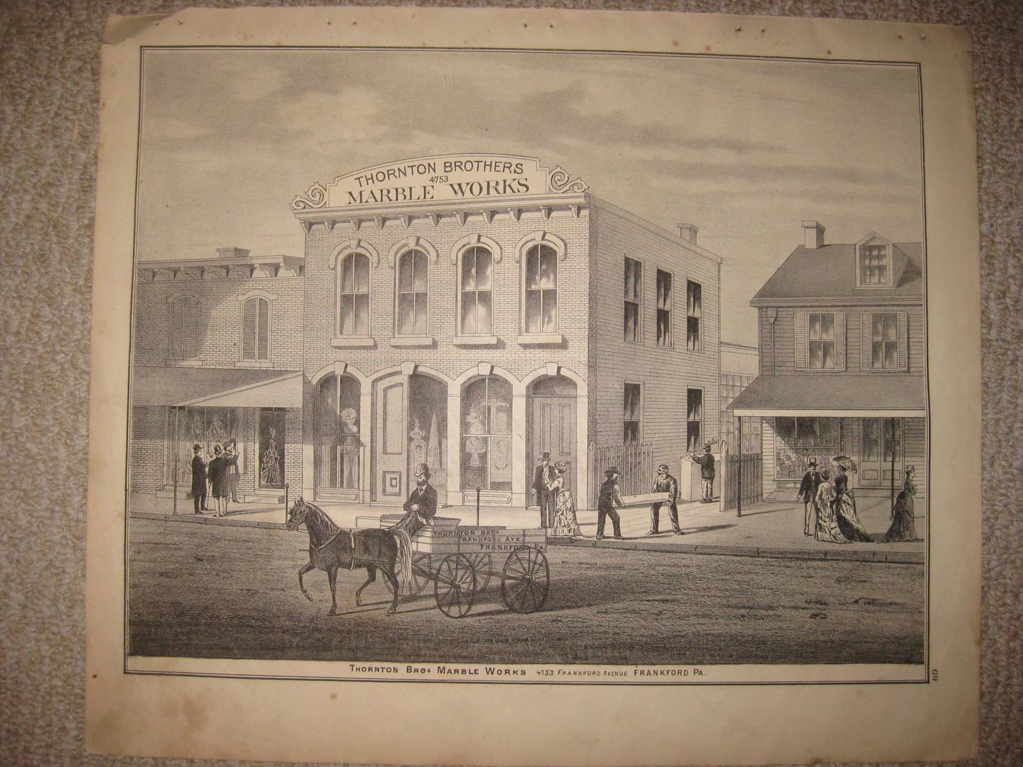 ANTIQUE WARMINSTER TOWNSHIP HARTSVILLE BUCKS COUNTY PENNSYLVANIA MAP