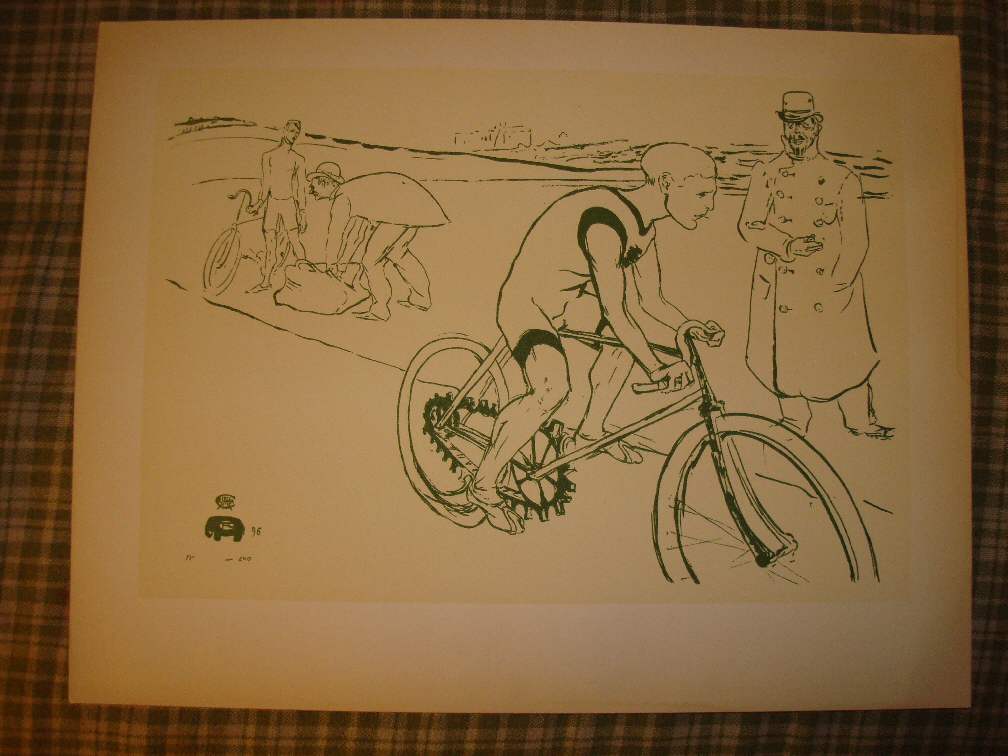 FINE TOULOUSE LAUTREC ANTIQUE LITHOGRAPH PRINT BICYCLE