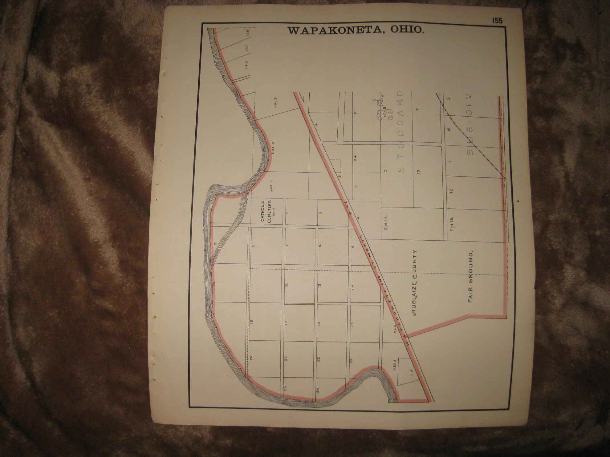 FINE SET OF 6 LARGE ANTIQUE 1898 AUGLAIZE COUNTY OHIO MAP