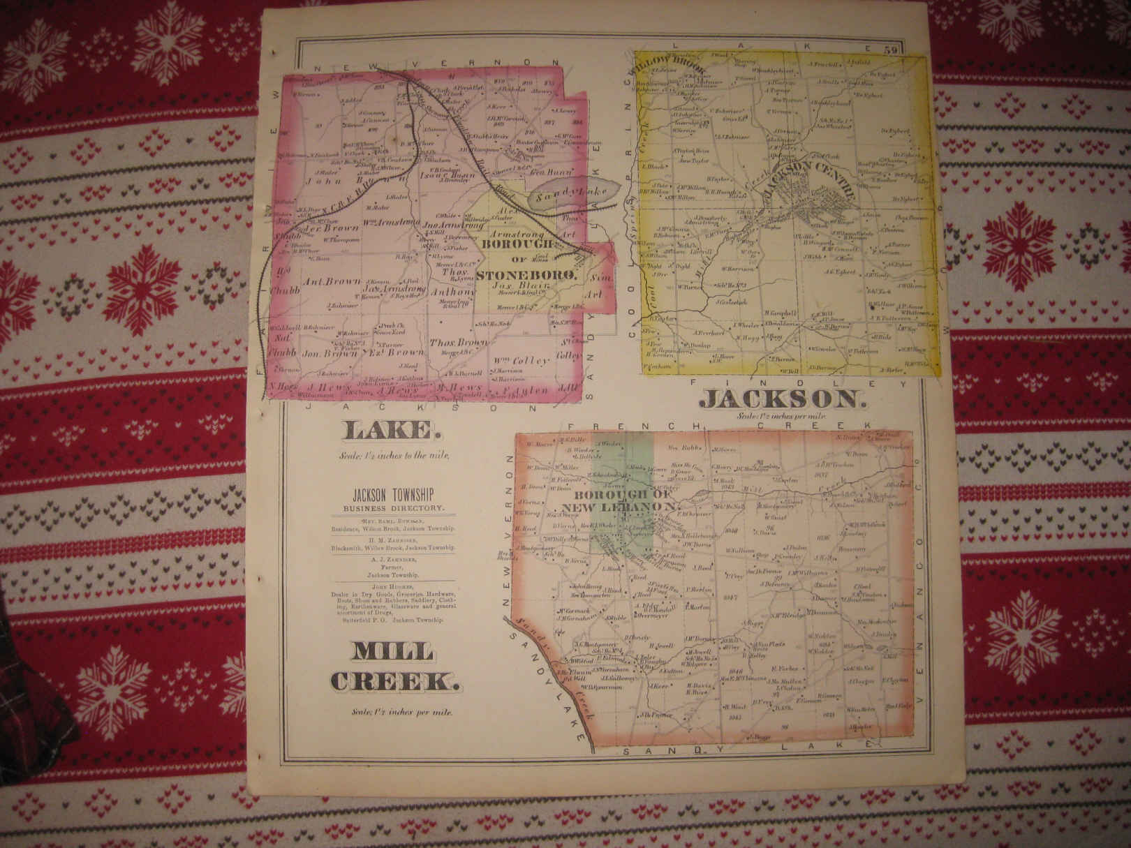 Antique 1873 Lake Jackson MILL Creek Towns
