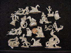 BUTW 2 1/4" pewter dragons gargoyles wizards  7190