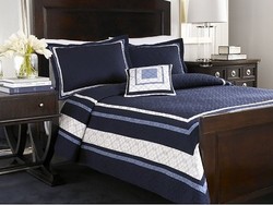 NAUTICA HADDEN HEIGHTS Navy Blue 4PC KING QUILT SET_New