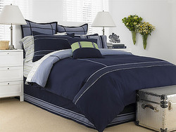 ~NAUTICA SEAGROVE Navy Blue 8pc FULL COMFORTER SET~ New