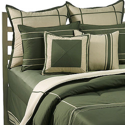 ~NAUTICA SEAGROVE Green Olive 6PC QUEEN COMFORTER SET~