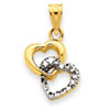 14k Rhodium Interlocking Heart Charm