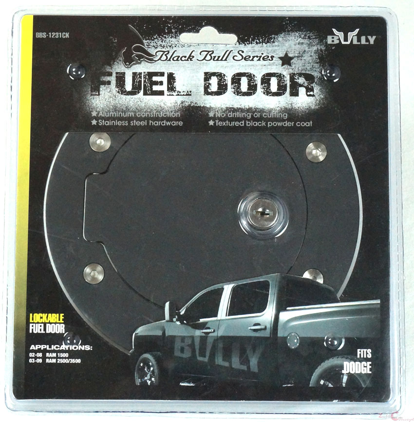 DODGE RAM 1500 2500 3500 BLACK ALUMINUM REPLACEMENT GAS FUEL DOOR WITH