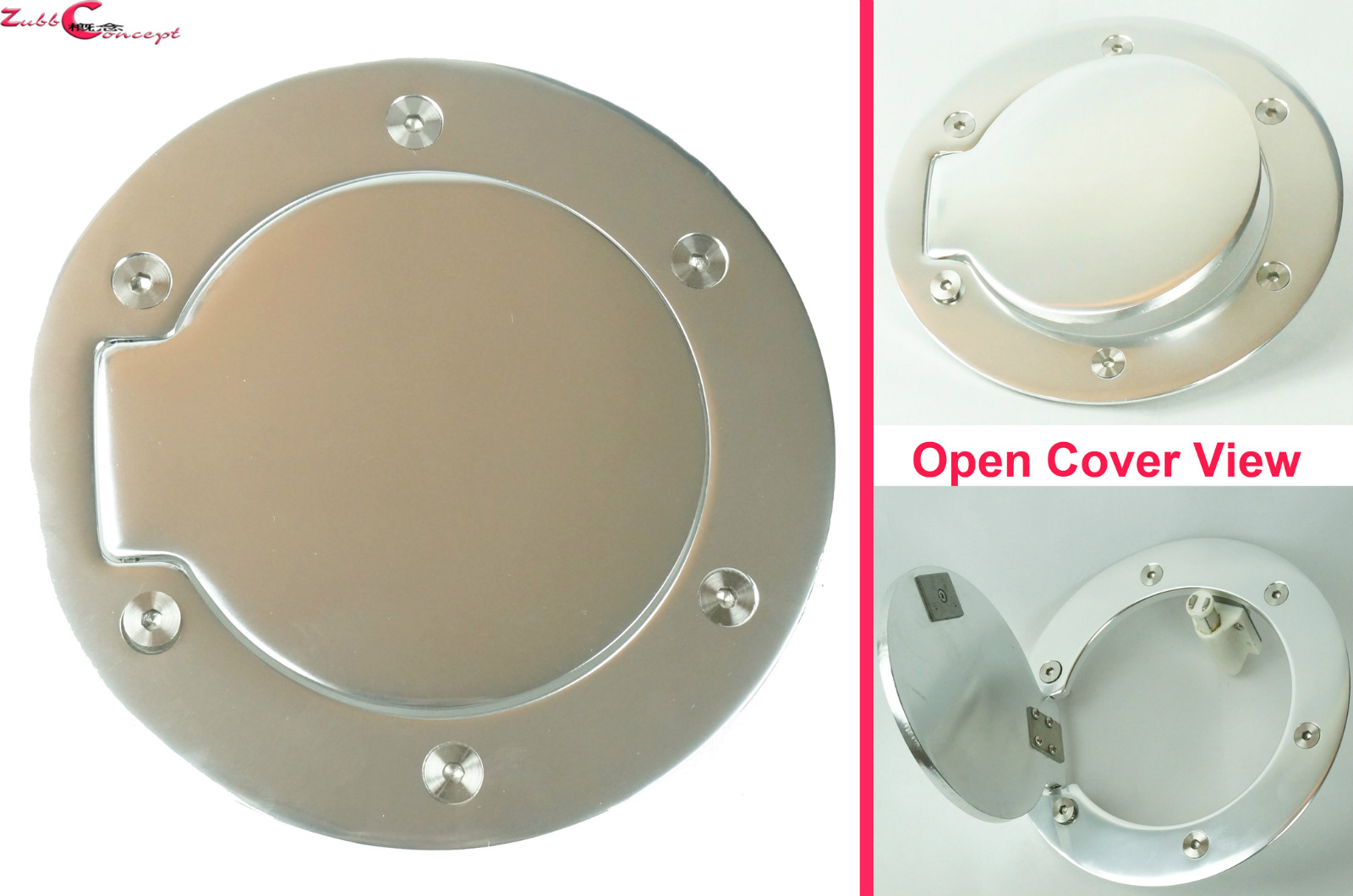 0208 RAM 1500 2500 3500 BILLET POLISHED ALUMINUM REPLACEMENT FUEL DOOR