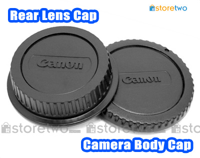 Rear Lens + Camera Body Caps for Canon Camera
