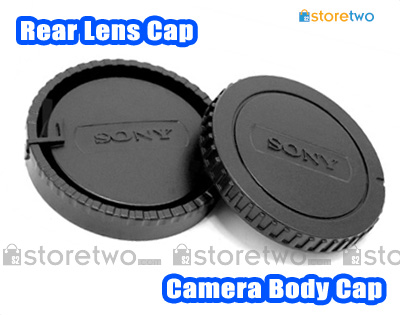 Rear Lens + Camera Body Caps for Sony Camera