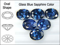 Simulated Blue Sapphire  Oval - Lot of Many Colors