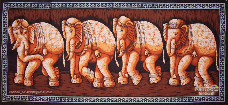 elephant batik wall hanging br, http://stores.ebay.com/rainbowhandicraft
