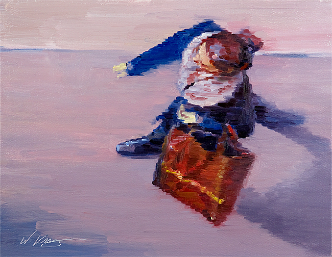 Online fine art gallery of original figurative oil paintings by figurative painter Warren Keating for sale from his Encino art studio. These Modern artworks of portraits in motion, people walking, are painted in the Contemporary artist's signature Pixel Impressionism style. 