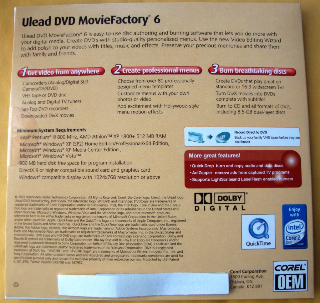 Ulead DVD Movie factory 6