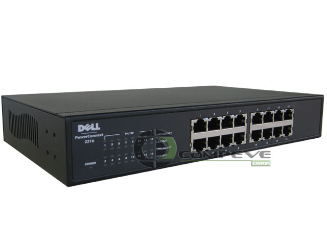 Dell 16-Port PowerConnect 2216 Gigabit Ethernet Switch WJ756 - Click Image to Close