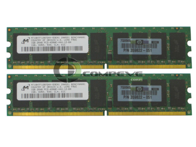 Micron 2GB (2x1GB) PC2-4200 HP 359822-051 MT18HTF12872AY RAM - Click Image to Close