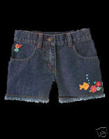 NWOT Gymboree Tropical Garden Floral/Fish Jean Shorts 7