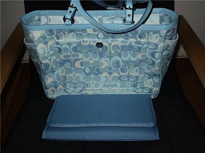  Baby Diaper Bags on Shopdotbags   Coach Optic Signature Blue Multi Baby Diaper Laptop Bag