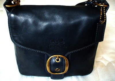 Remove   Leather Purse on Shopdotbags   Coach Bleecker Large Ink Blue Duffle Purse Bag 11419