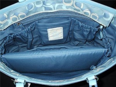 Baby Diapers Games on Shopdotbags   Coach Optic Signature Blue Multi Baby Diaper Laptop Bag