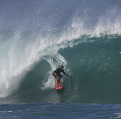 Jeff surfing Pipe