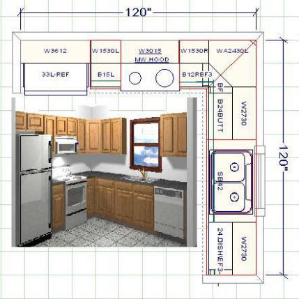 10X10 KITCHEN LAYOUT 20-20 DWG