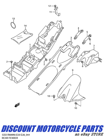 06-07 SUZUKI GSXR 699 750 BATTERY TRAY