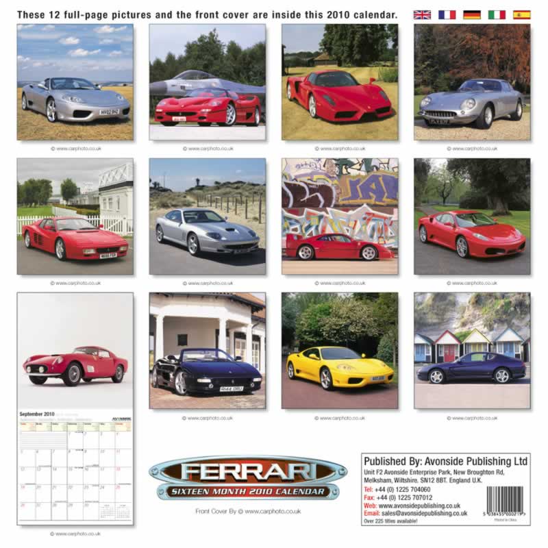 backside of calendar