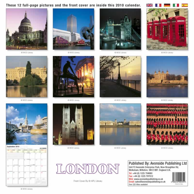 backside of calendar